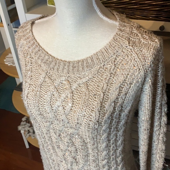 M&S Collection Stone Shimmer Sweater Size UK‎ 12 - Picture 2 of 10